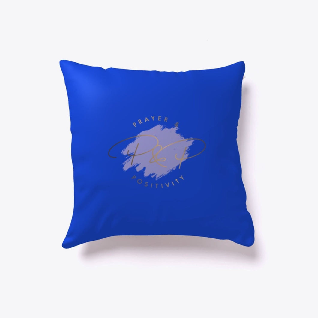 Prayer & Positivity Pillow  (Blue)