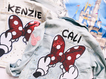 Load image into Gallery viewer, Disney Inspired Minnie Mouse Magic Custom Character Denim Jacket
