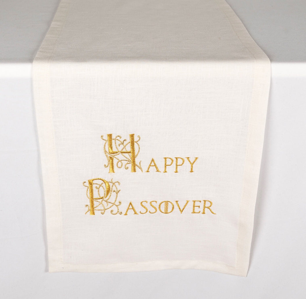 Gold Embroidered Passover Table Runner