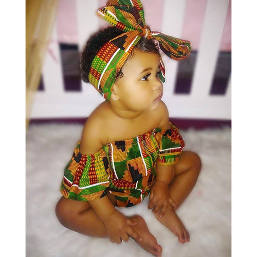 Baby Girl African Dahiki Rompers Set - slvhasitall