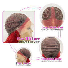 Load image into Gallery viewer, Wavy Orange Ginger 100% Human Hair Pre Plucked Lace Frontal Wigs
