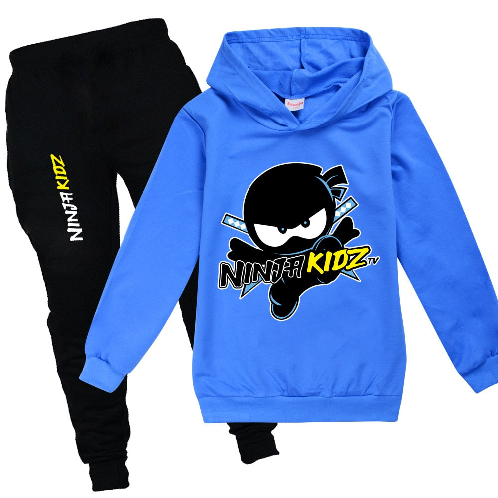 New Ninja Kidz Long Sleeves Thin Hoodie And Pants Set