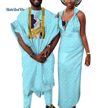 Load image into Gallery viewer, African Hebrew Bride Dress + Groom Men Pant Set
